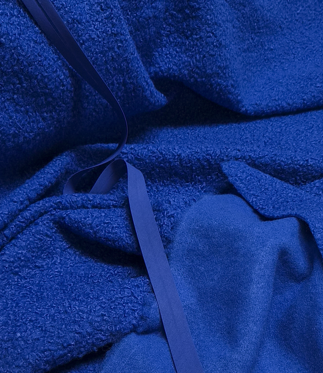 kobaltblauw - bouclé teddy fleece