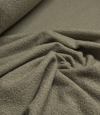 olijfgroen - bouclé teddy fleece