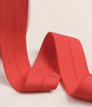 rood - voorgevouwen ripselastiek 30 mm