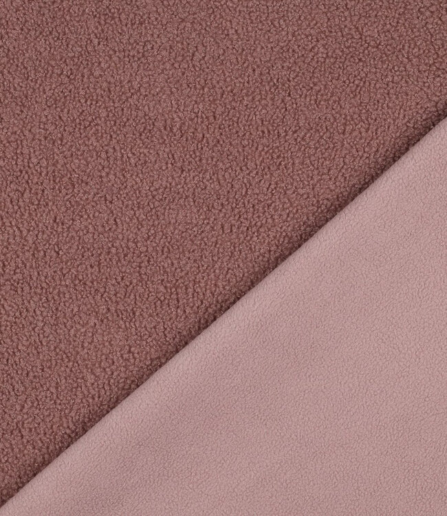 blush - teddy boucle double face met fleece