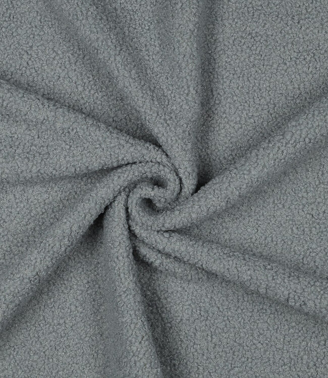 vergrijsd blauw - teddy boucle double face met fleece