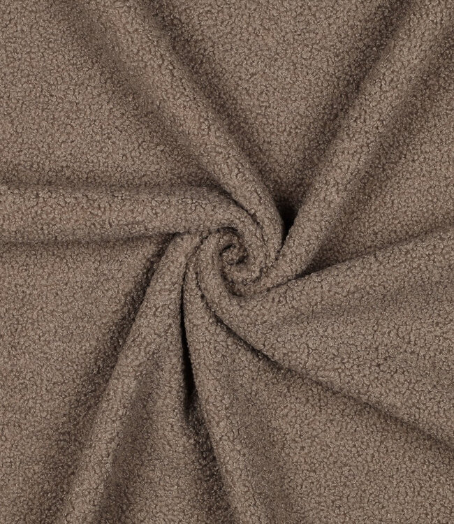 taupe - teddy boucle double face met fleece