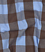 yarn dyed katoen - ruiten - blauw en bruin