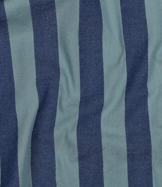yarn dyed katoen - strepen - blauw en mint