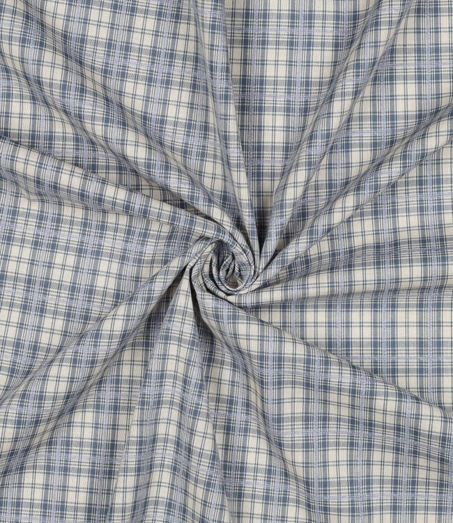 yarn dyed katoen - checks - blauw