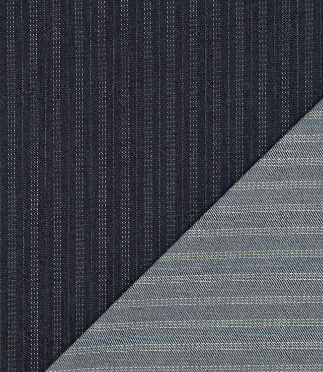 True Denim by M. Heavy Weight denim jacquard met strepen - indigo