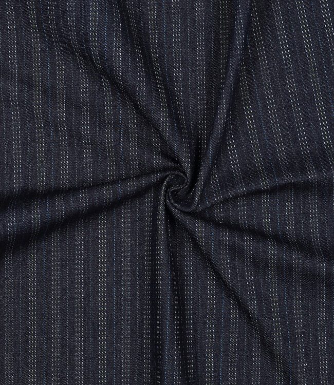 True Denim by M. Heavy Weight denim jacquard met strepen - indigo