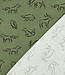 groen - zachte sweaterstof met bosdieren