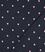 marineblauw - double gauze met geborduurde hartjes