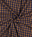 marineblauw en cognac ruiten - double gauze double face
