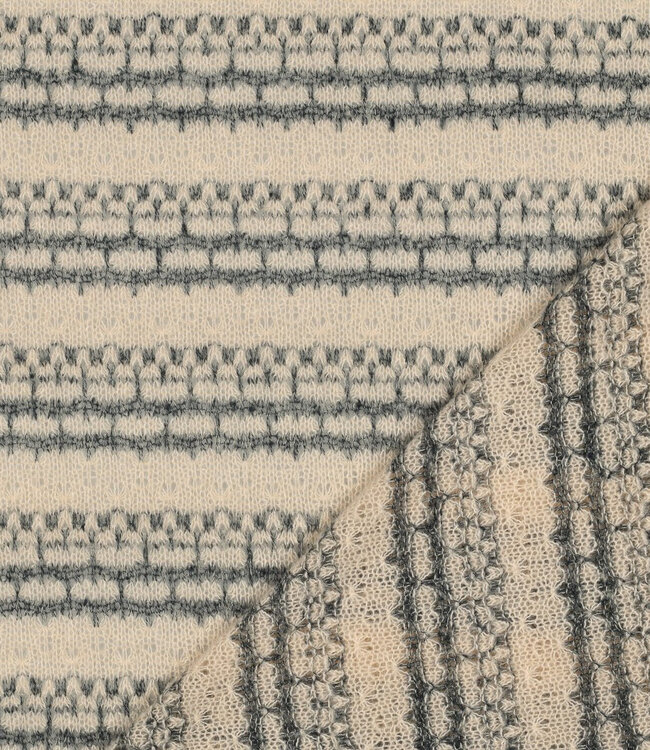 vergrijsd blauw - gebreid jacquard met strepen