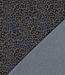 donkerblauw met bruin luipaard - stretchdenim