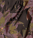 mosterd, bruin en lila bloemen - geweven jacquard