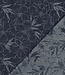 zware denim jacquard met bloemen - jeansblauw