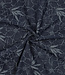 zware denim jacquard met bloemen - jeansblauw