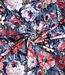 blauw met bloemen - french terry