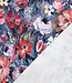 blauw met bloemen - french terry
