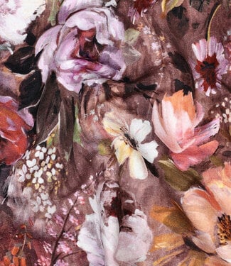 bruin met bloemen - french terry
