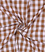 yarn dyed popeline - ruiten - caramel en roze