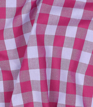 yarn dyed popeline - ruiten - lila en fuchsia