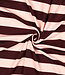 Poppy fabrics roze en bordeaux strepen - zachte sweaterstof