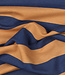 Poppy fabrics marineblauw en caramel strepen - zachte sweaterstof