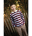 Poppy fabrics bordeaux en lila strepen - zachte sweaterstof