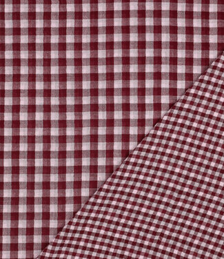 roze en kersenrood ruiten - double gauze double face
