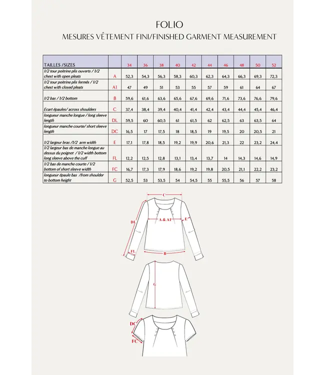 Maison Fauve LA BLOUSE FOLIO - naaipatroon - Engels en Franse instructies