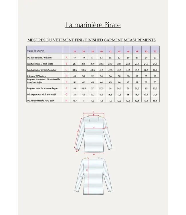 Maison Fauve LA MARINIERE PIRATE - naaipatroon - Engels en Franse instructies