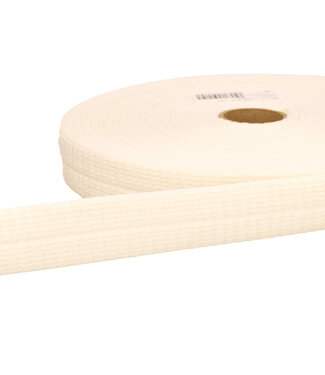 voorgevouwen tresse biais met rib textuur - ecru