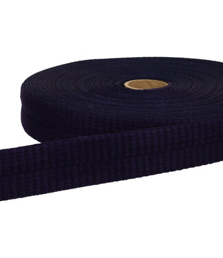 voorgevouwen tresse biais met rib textuur - marineblauw
