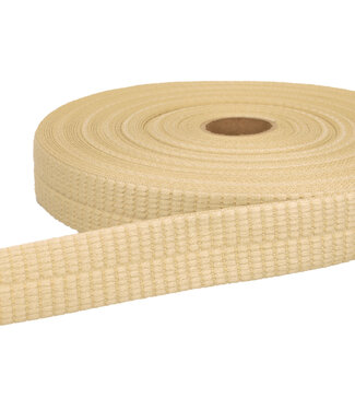 voorgevouwen tresse biais met rib textuur - beige