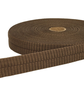 voorgevouwen tresse biais met rib textuur - bruin