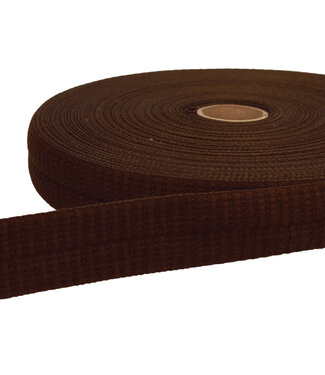 voorgevouwen tresse biais met rib textuur - chocoladebruin