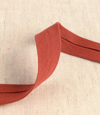 biais double gauze - GOTS - 27mm - roest kleur 46 - PRIJS PER METER
