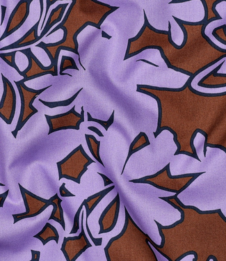 Swafing bruin / lila  bloemen - katoen