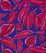 leaves - fuchsia op kobaltblauw - viscose