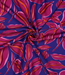 leaves - fuchsia op kobaltblauw - viscose