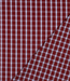 Yarn dyed dobby katoen bordeaux en lichtblauw