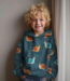 Take it slow snail petrol - zachte sweater