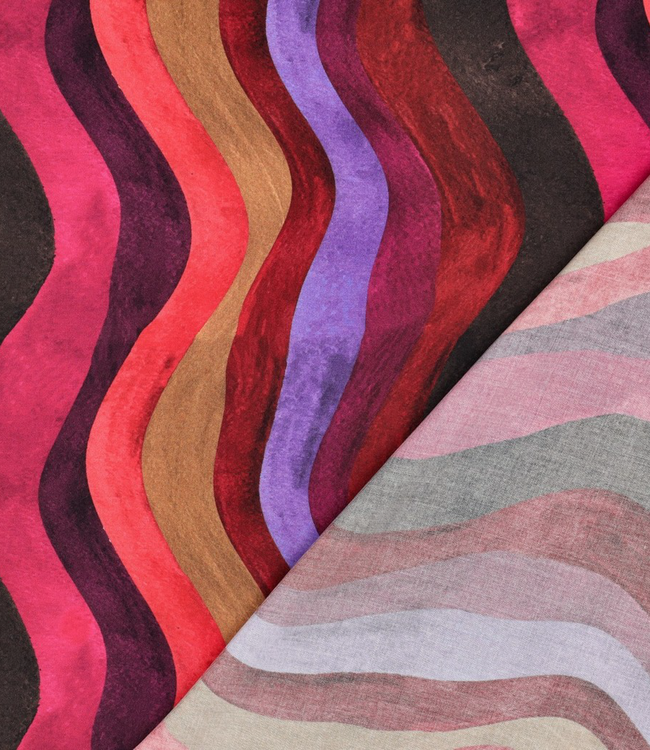 Aubergine sunset waves - ecovero lenzing viscose