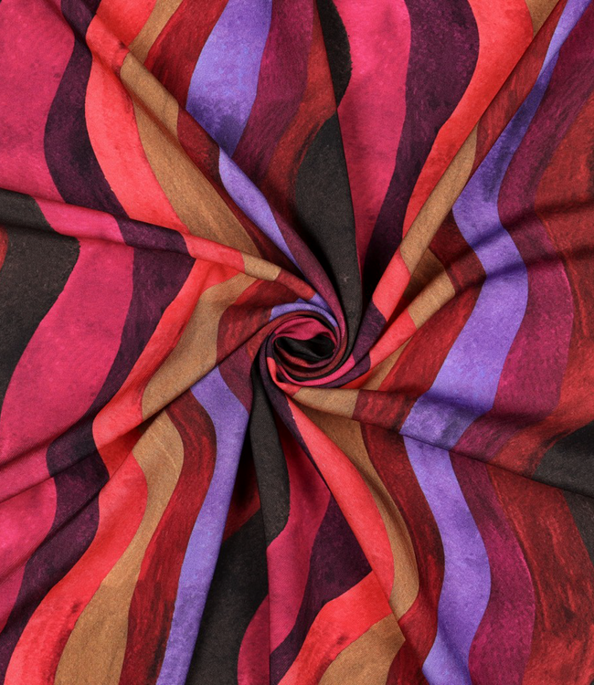 Aubergine sunset waves - ecovero lenzing viscose