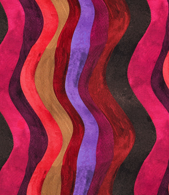 Aubergine sunset waves - ecovero lenzing viscose