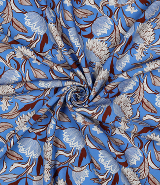 Blauw en bruin - prachtige viscose