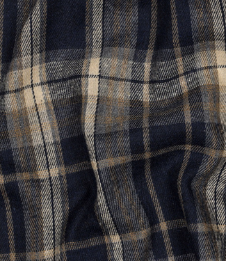 yarn dyed checks marineblauw - opgeruwd