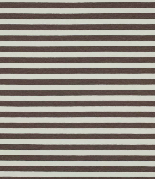 taupe / ecru gestreept - prachtige stevige french terry