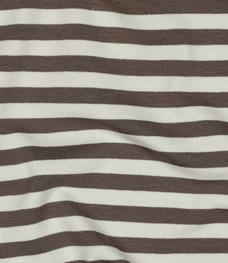 taupe / ecru gestreept - prachtige stevige french terry