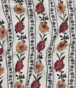 folk romance gebroken wit  - geribbelde tricot