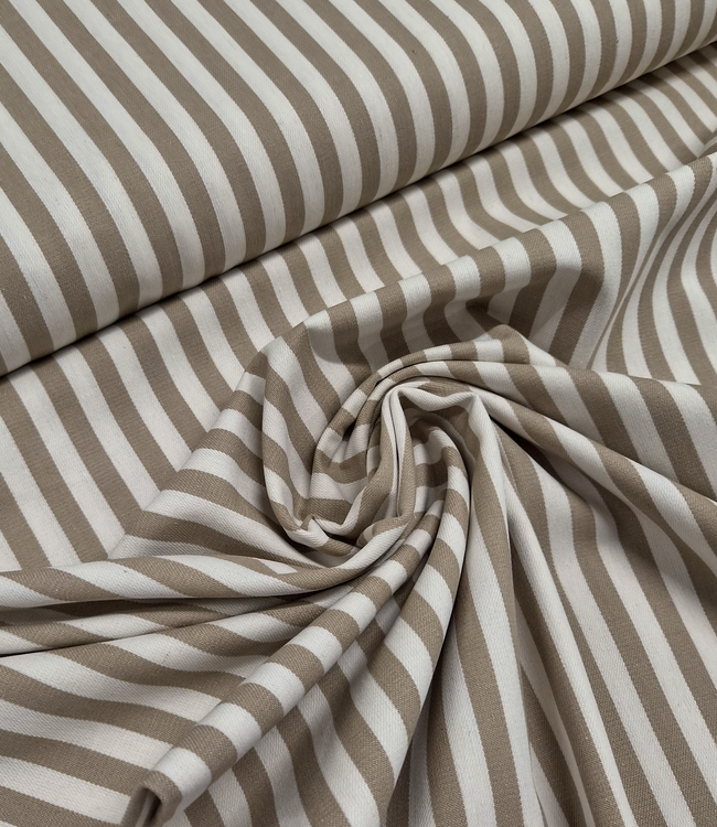 beige gestreept -  prachtige twill gabardine